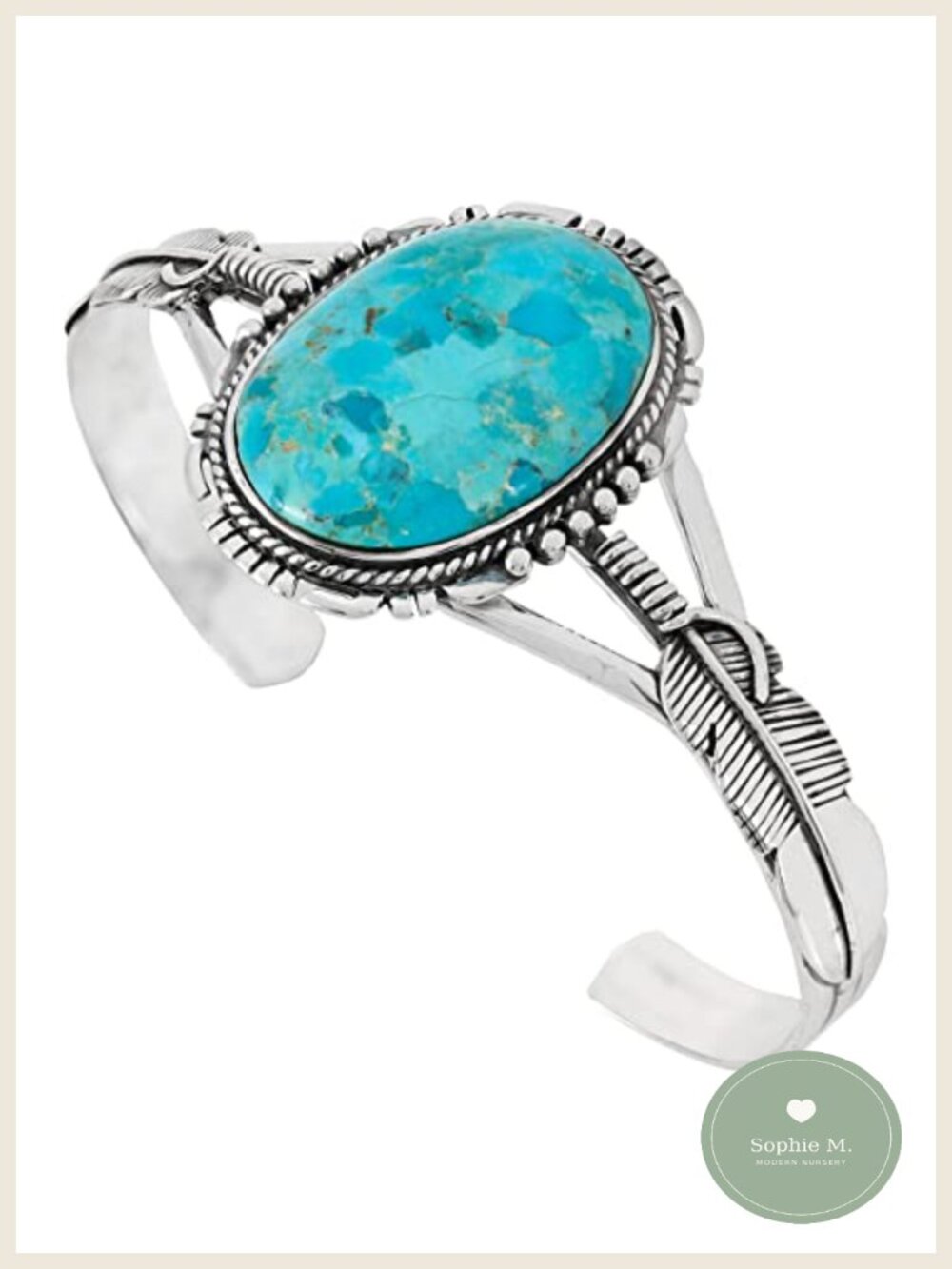 Sterling Silver 925 Cuff Bracelet Genuine Turquoise Adjustable